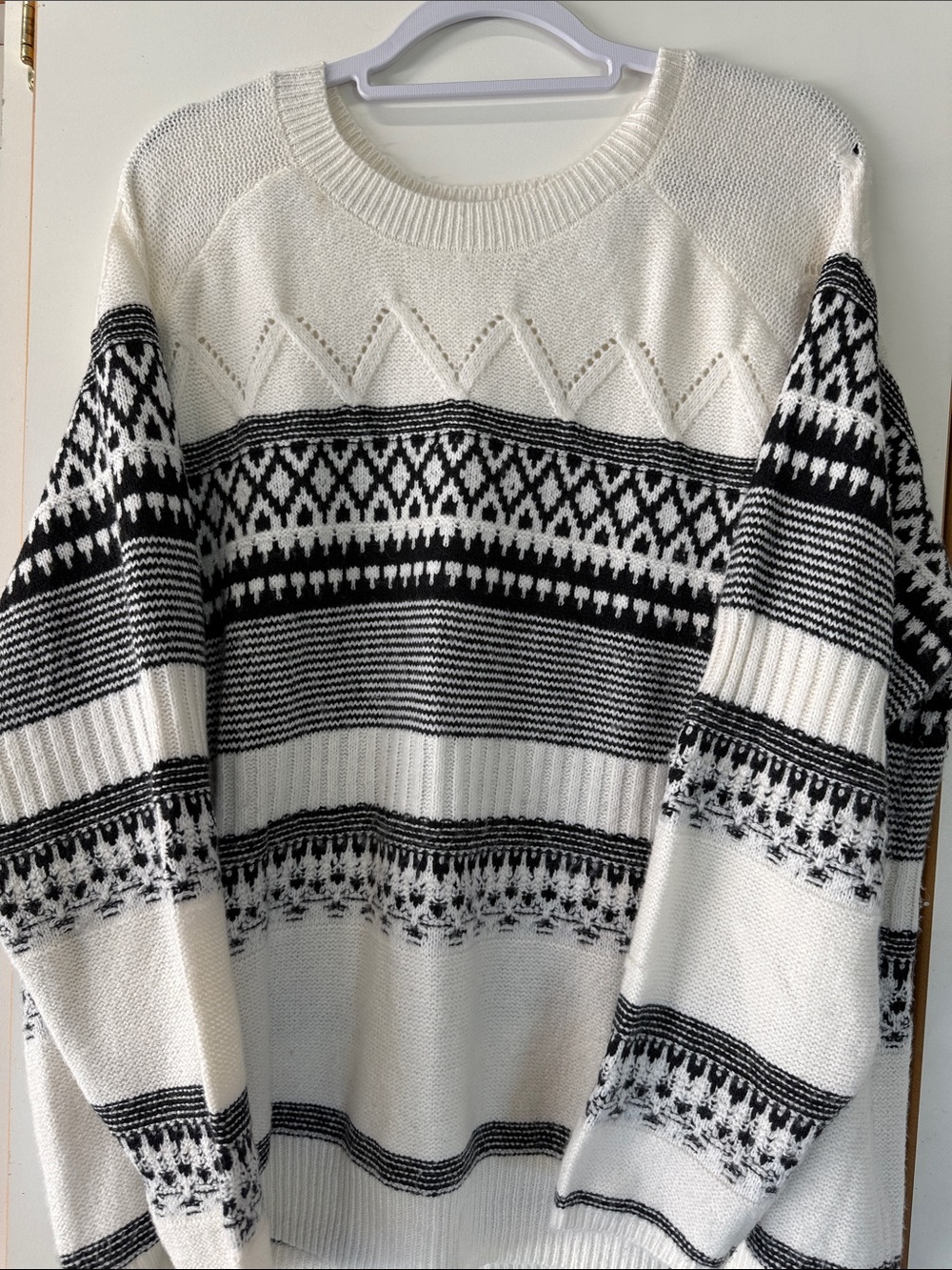 Maurices Cream Knit Crewneck Sweater